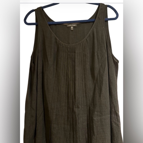 Eileen Fisher black sleeveless dress with pintuck detail - Picture 2 of 5